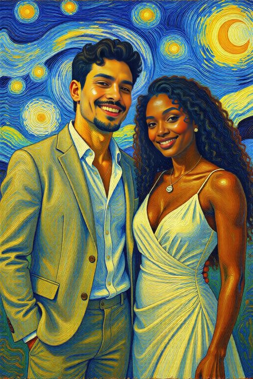 Pintura Noite Estrelada
